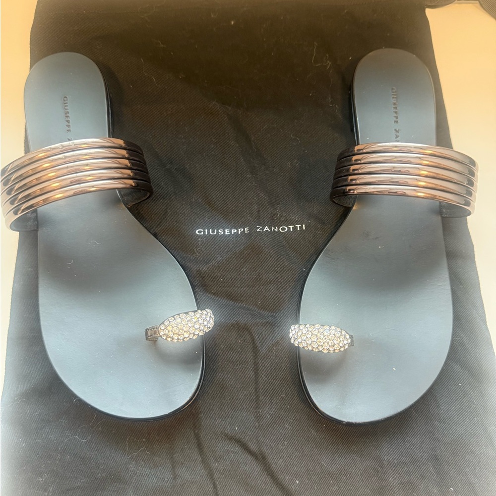 Giuseppe Zanotti Black Leather Sandals